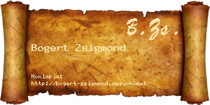 Bogert Zsigmond névjegykártya